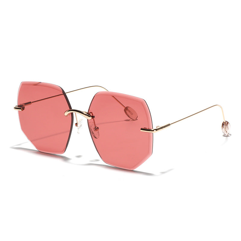 Damen geometrische Sonnenbrille mit hochwertigem Goldrahmen Brehn