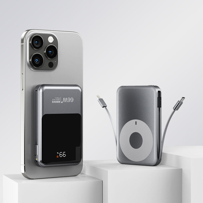 Magnetische Powerbank mit Integriertem Qi-Ladegerät Brehn