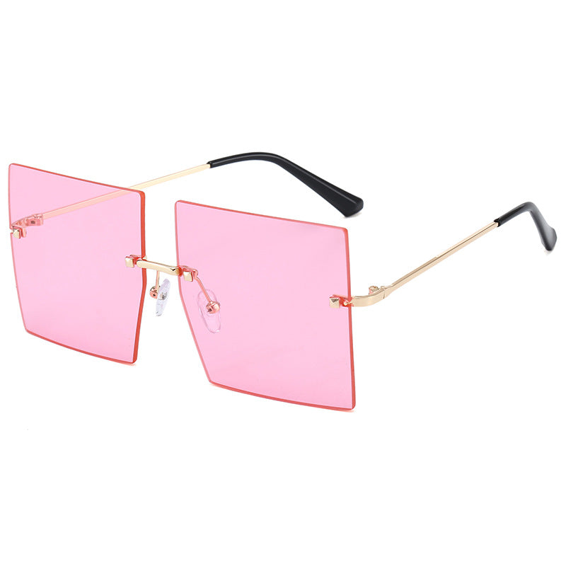 Damen moderne geometrische Sonnenbrille mit filigranem Metallrahmen Brehn