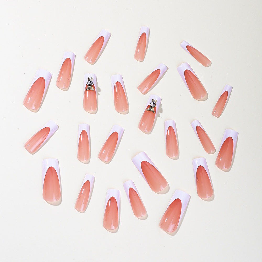 Elegante 3D Französische Spitze Acryl-Nagelkunst Verlängerungen Brehn