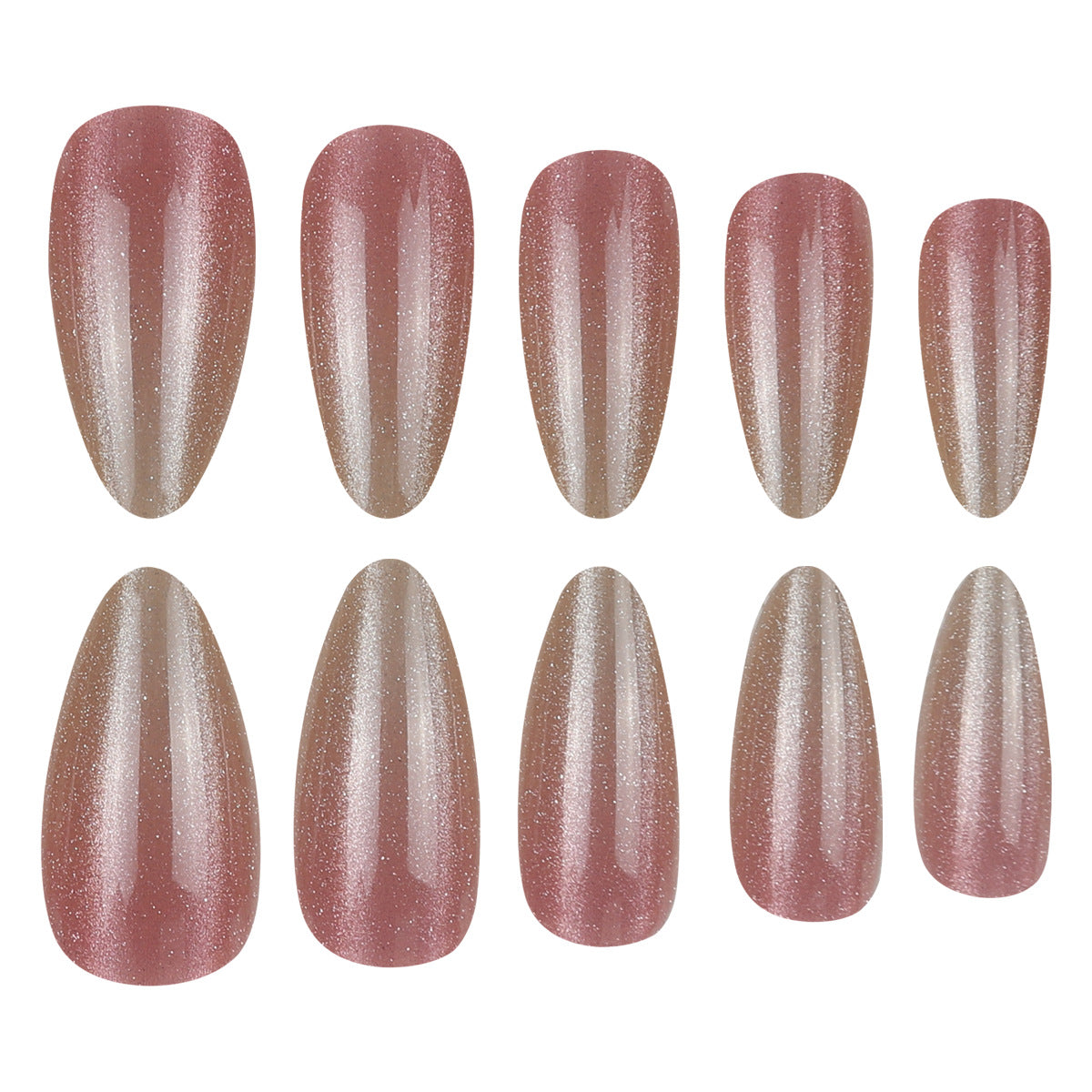Elegante Glitter Ombre Press-On Nägel Brehn