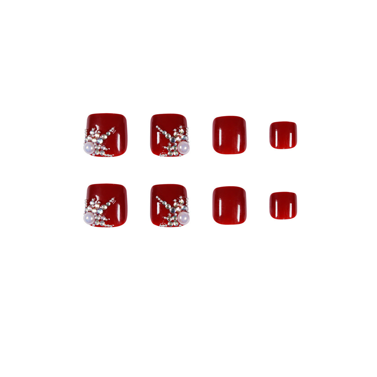 Kunstvolle Fußnagelgestaltung mit elegantem Strass-Design Brehn