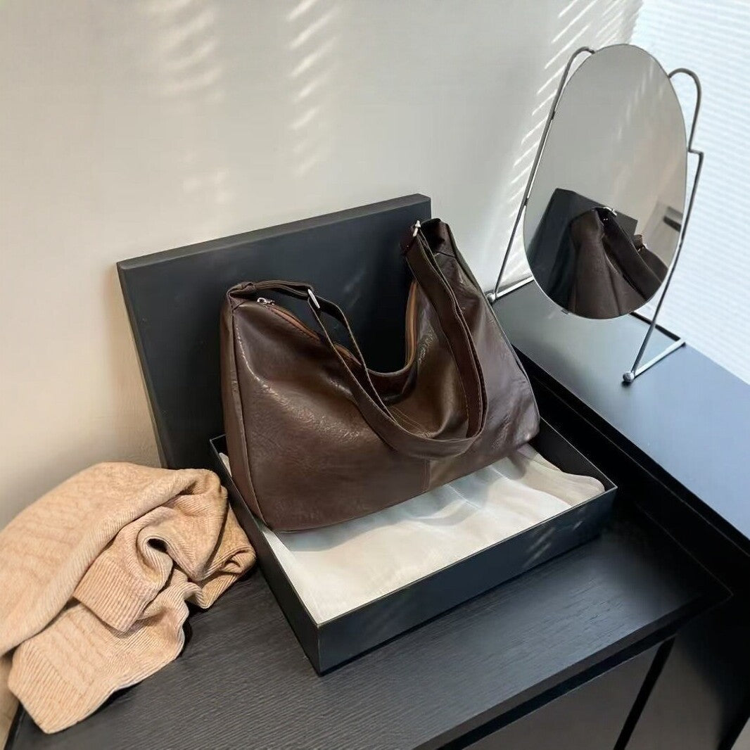 Vielseitige Faux-Leder Hobo-Handtasche