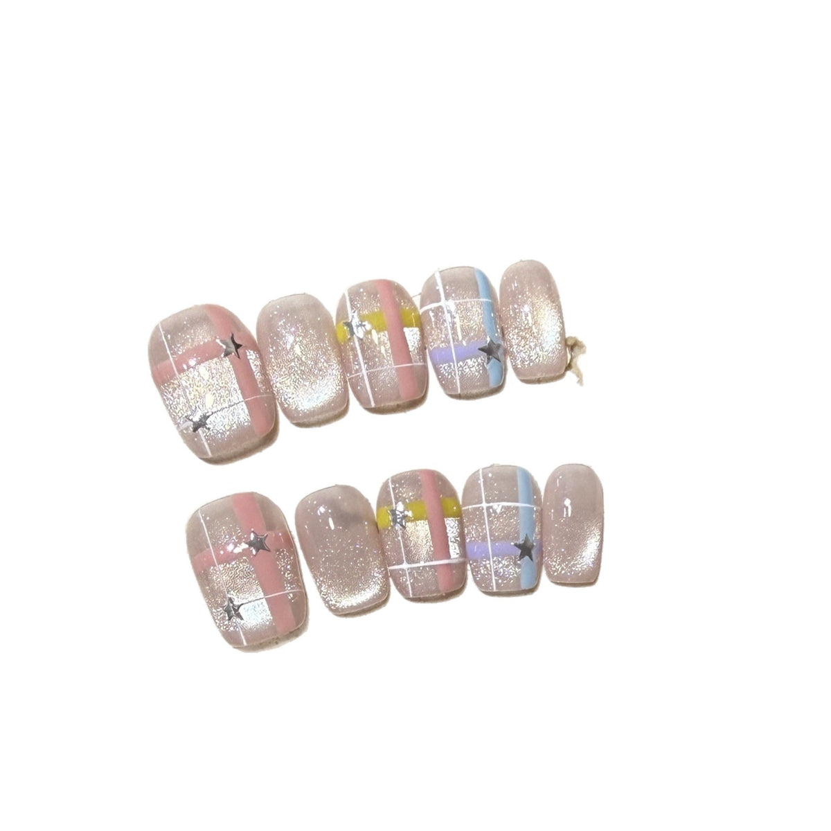Dekorative Sternmuster Press-On Nails Brehn