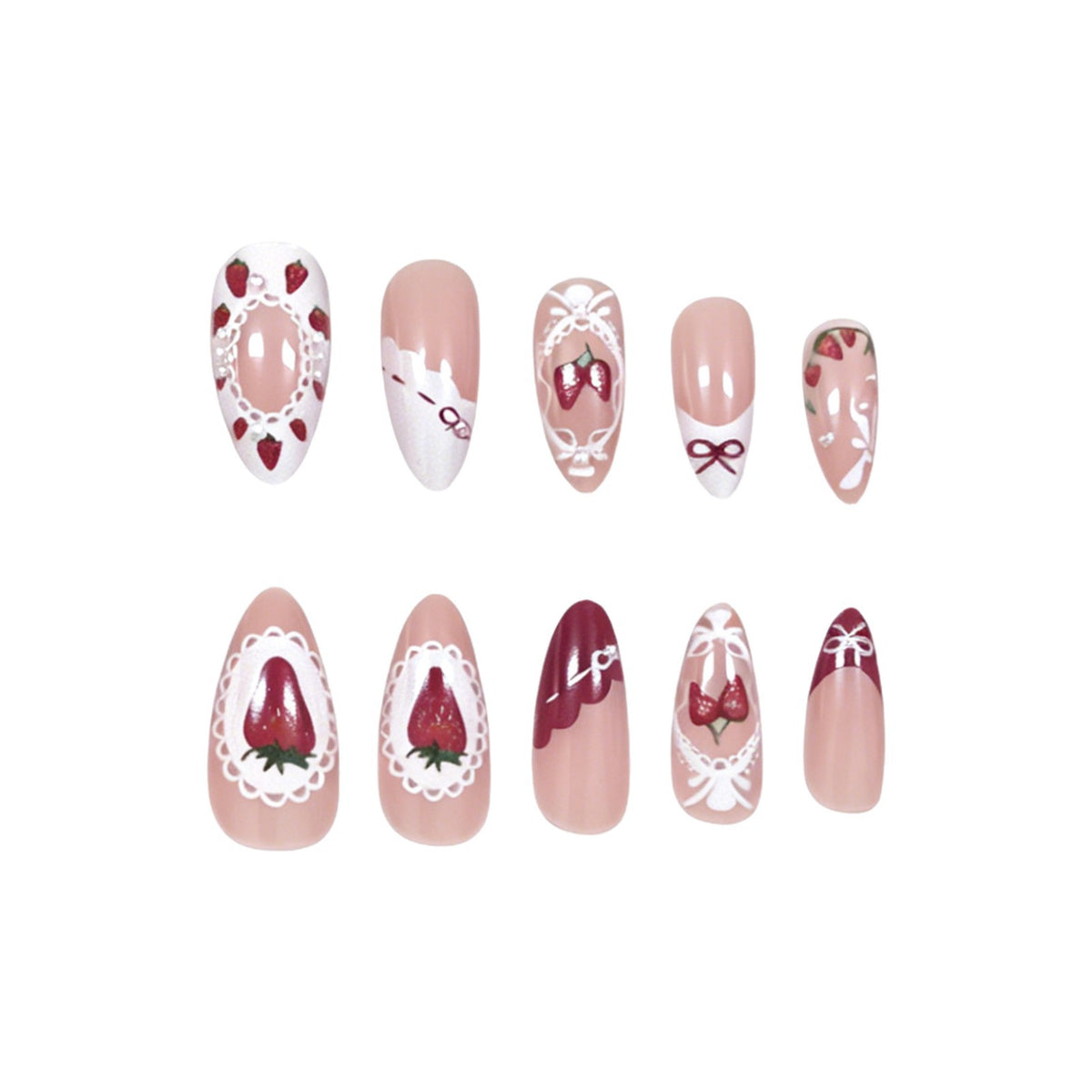 Erdbeer-inspirierten Nagelkunst Brehn