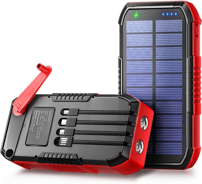 Tragbare Powerbank mit Solaraufladung und Integriertem LED-Licht Brehn