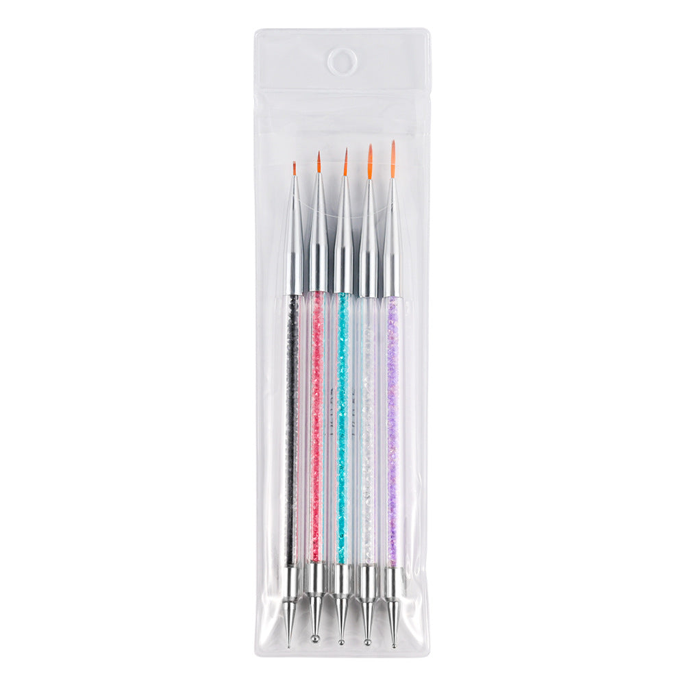 Crystal-handled Nail Art Detail Pinsel Set Brehn