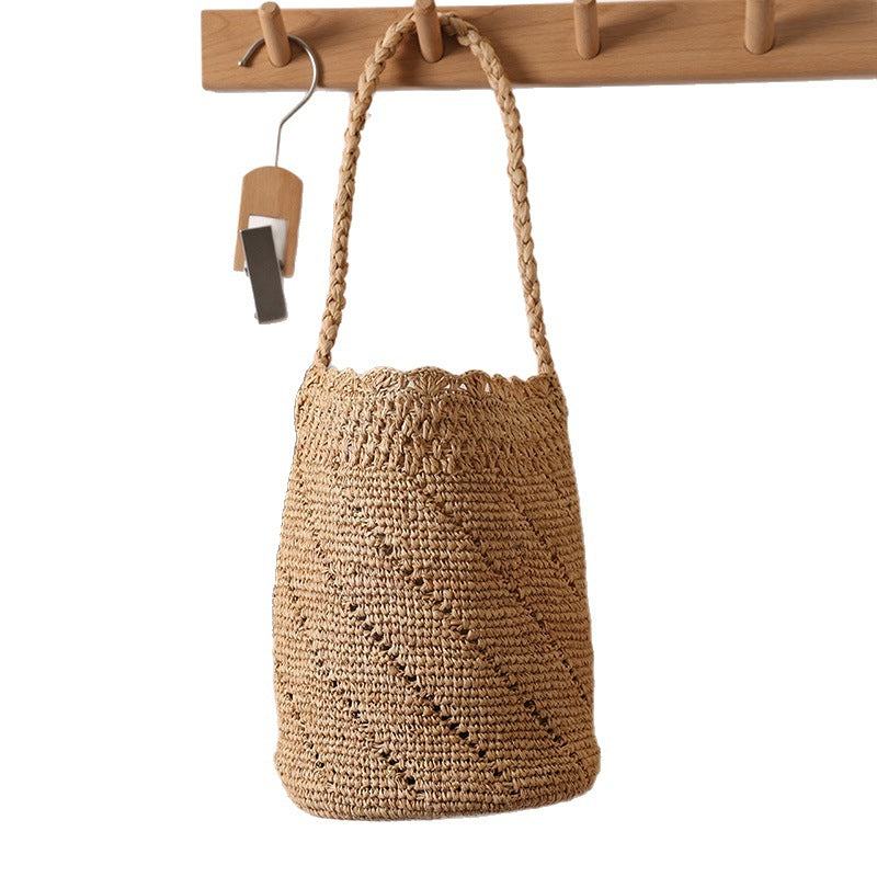 Damen Handgefertigte Basttasche mit eleganter Struktur Brehn