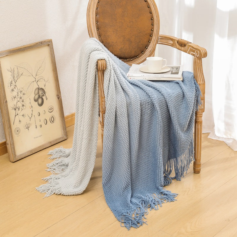 Gemütliche gestrickte Wurfdecke