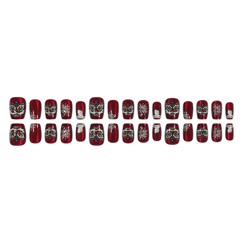 Künstlerisches, urlaubsbezogenes Press-On-Nageldesign Brehn