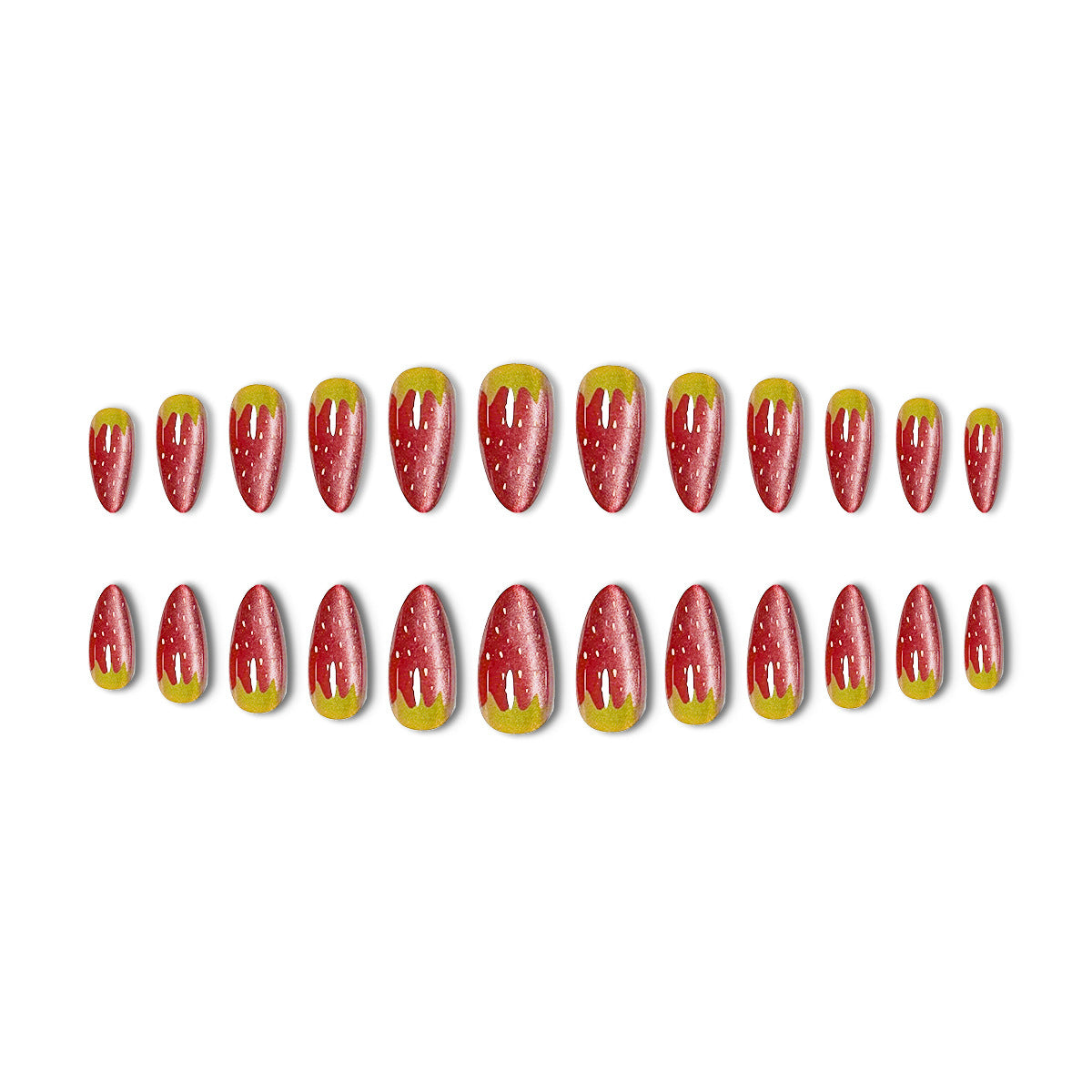 Erdbeer-Themen-Acryl-Nagelverzierungen Brehn