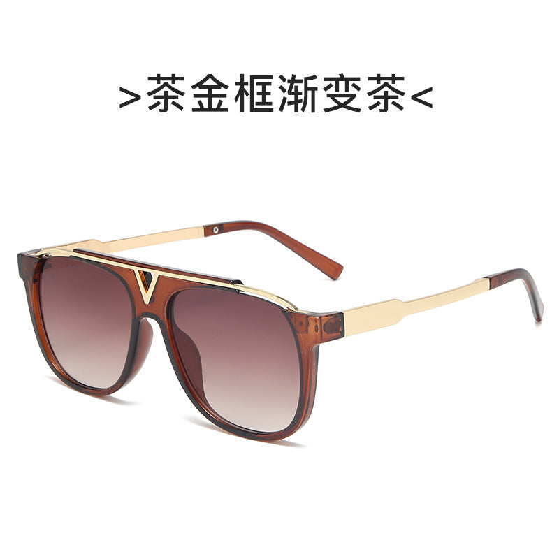 Damen elegante oversized Sonnenbrille mit stilvollem transparentem Rahmen Brehn