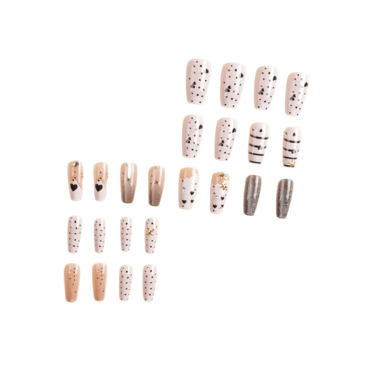 Mit Strass verziert, Press-On Nagelset Brehn