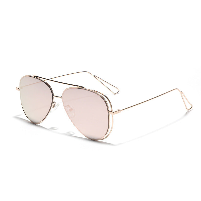 Damen Retro-flieger Sonnenbrille mit silbernem Metallrahmen und verspiegelten Gläsern Brehn