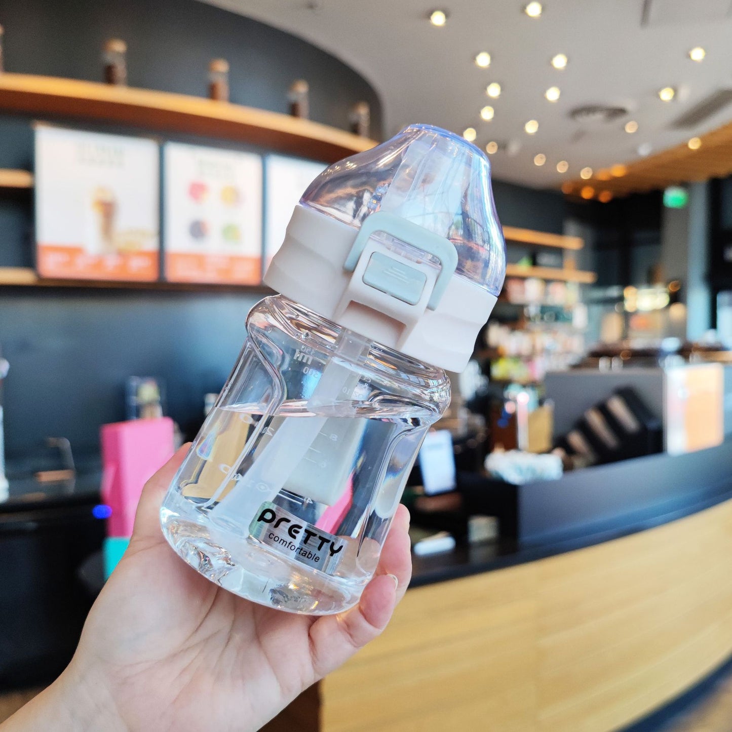 Damen ergonomische Trinkflasche mit sicherem Drehverschluss Brehn