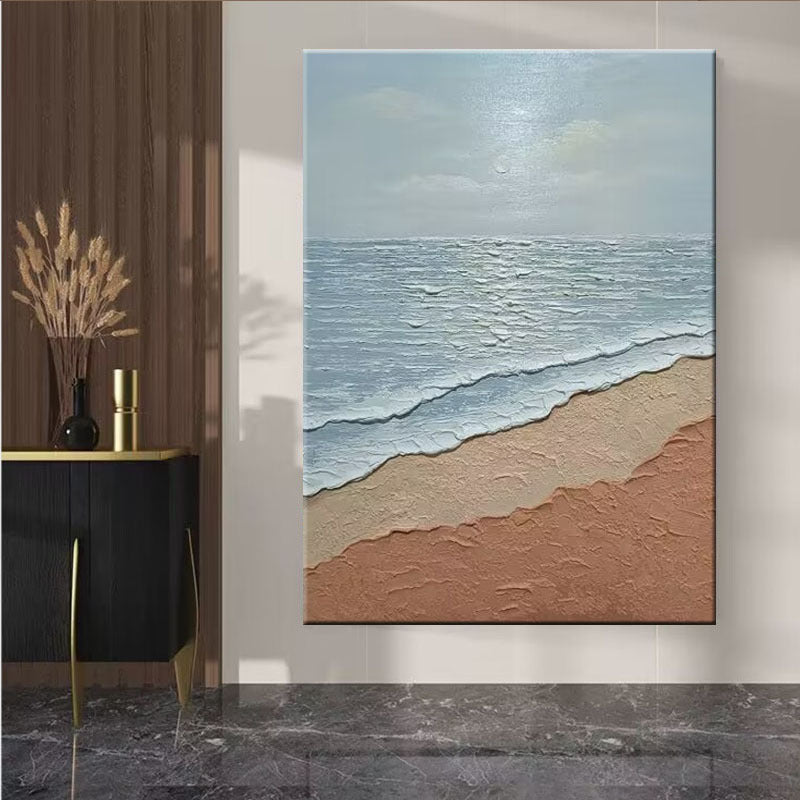 Texturiertes Küstenwellen-Leinwandkunstwerk
