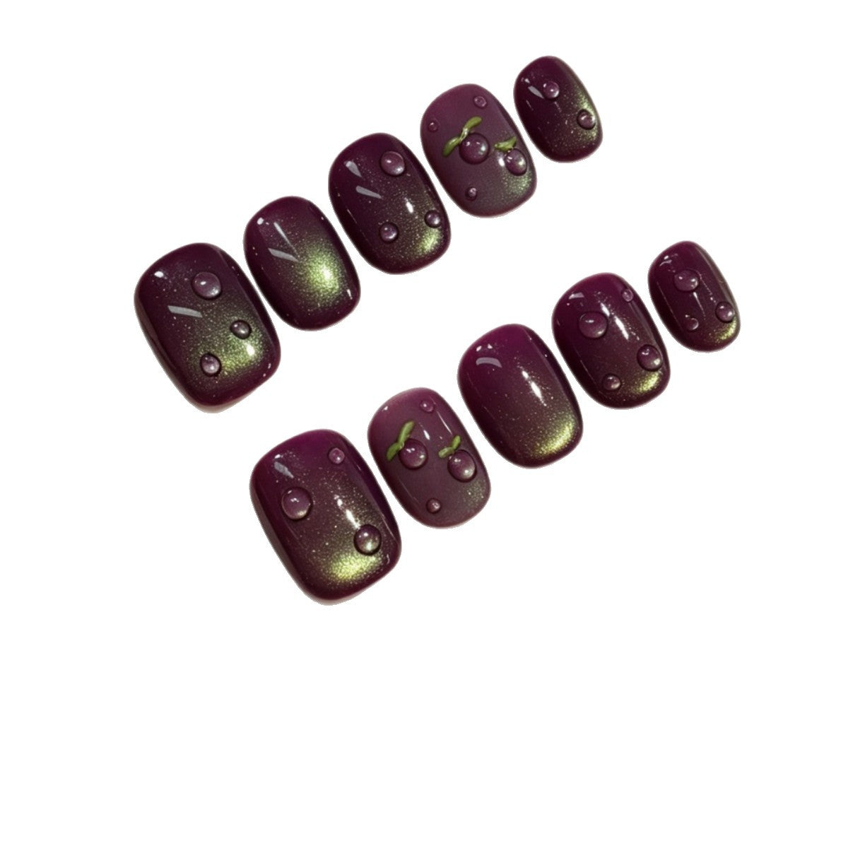 Dekoratives Press-On Nagelkunst-Set mit 3D Akzenten