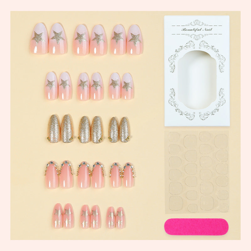 Glamouröse Press-On Nagelkunst Set mit Strassakzenten Brehn