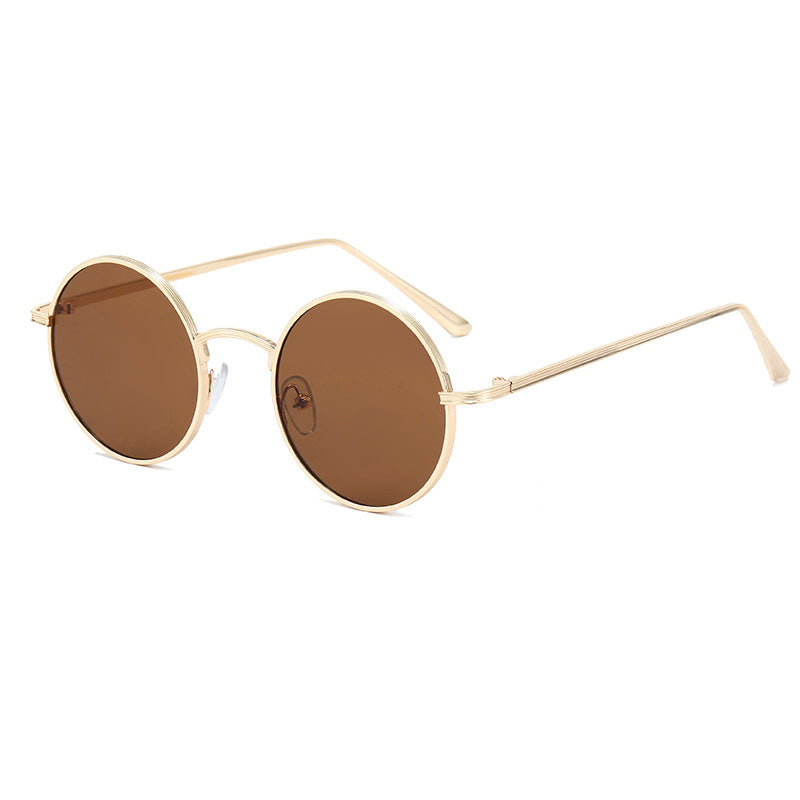 Damen modische Brille mit runden Gläsern und feinem Metallrahmen Brehn