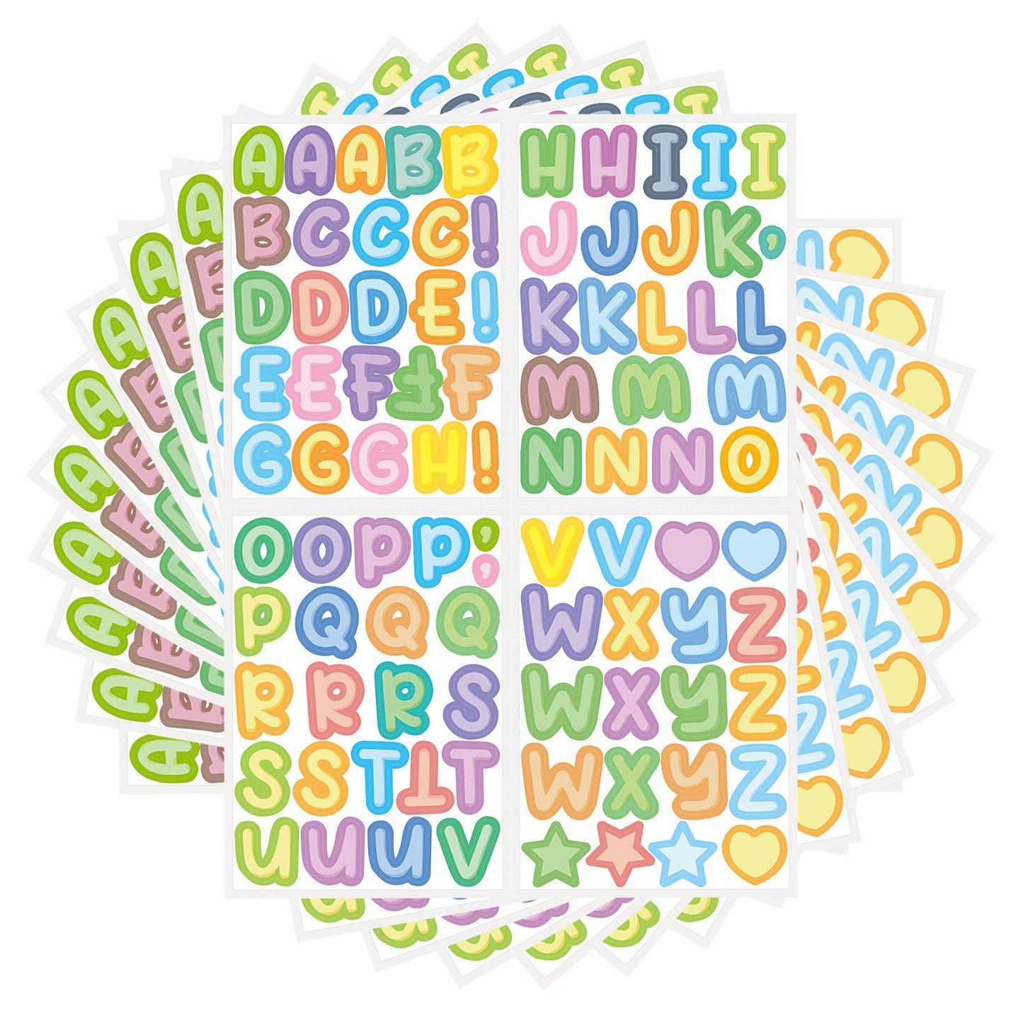 Farbige Alphabet Sticker Set Brehn