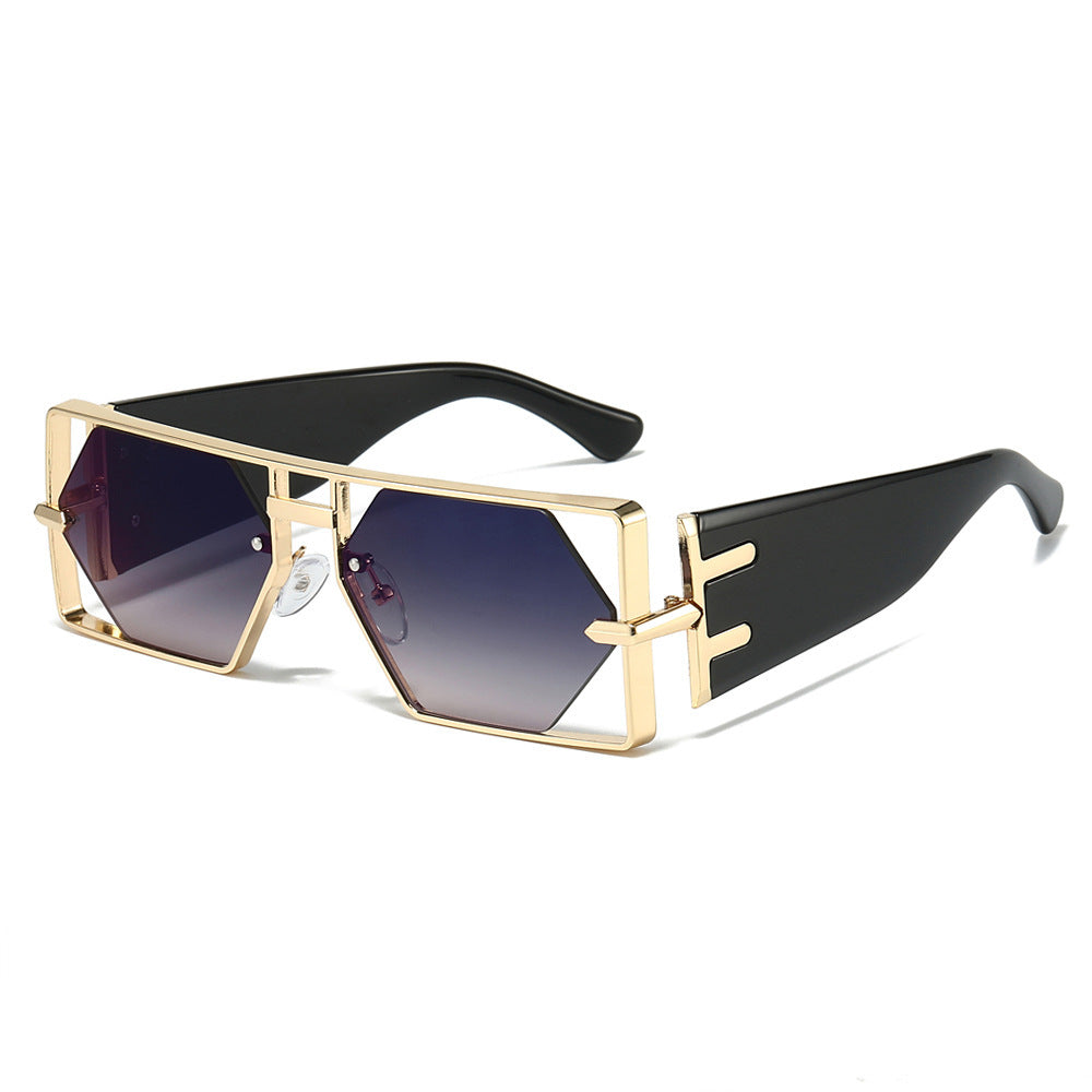 Geometrische Shield-Sonnenbrille mit hochwertigem Metallrahmen Brehn