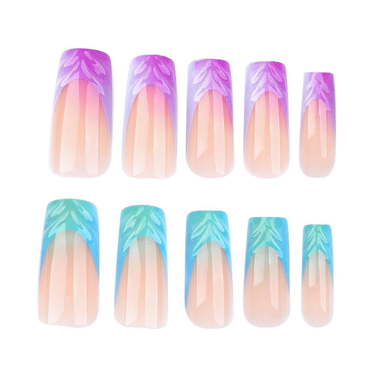 Künstliche Nagelverlängerungen mit einzigartigem Amazon River Design Brehn