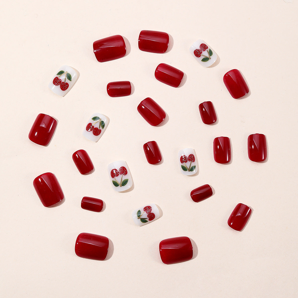 Künstlerische Kirsch-Themen Nagelkunst Extensions Brehn