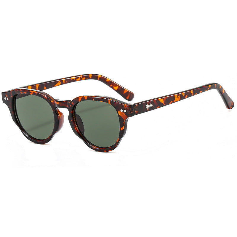 Damen modische Sonnenbrille mit ovalem Rahmen und grünem Glas Brehn