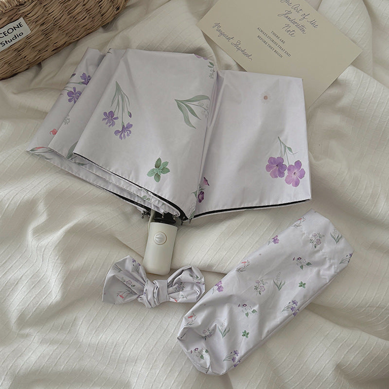 Damen Faltbarer Regenschirm mit elegantem Blumendesign Brehn