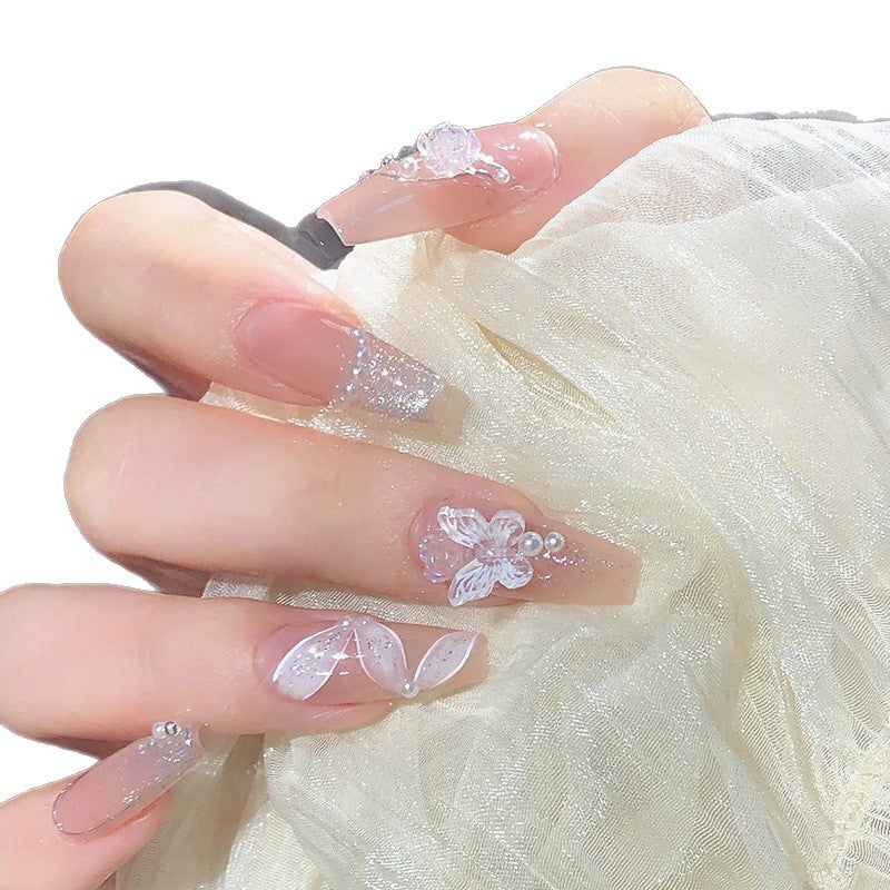 Künstlerisches, von Schmetterlingen inspiriertes Press-On Nail Set Brehn