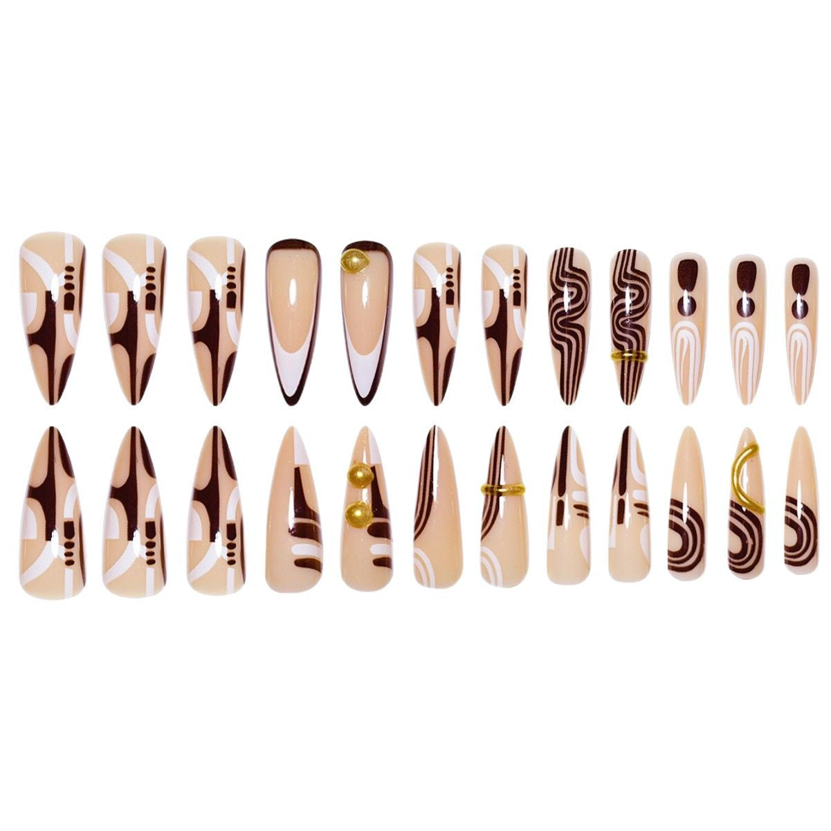 Dekorative Stiletto Press-On Nagelkunst Erweiterungen Brehn