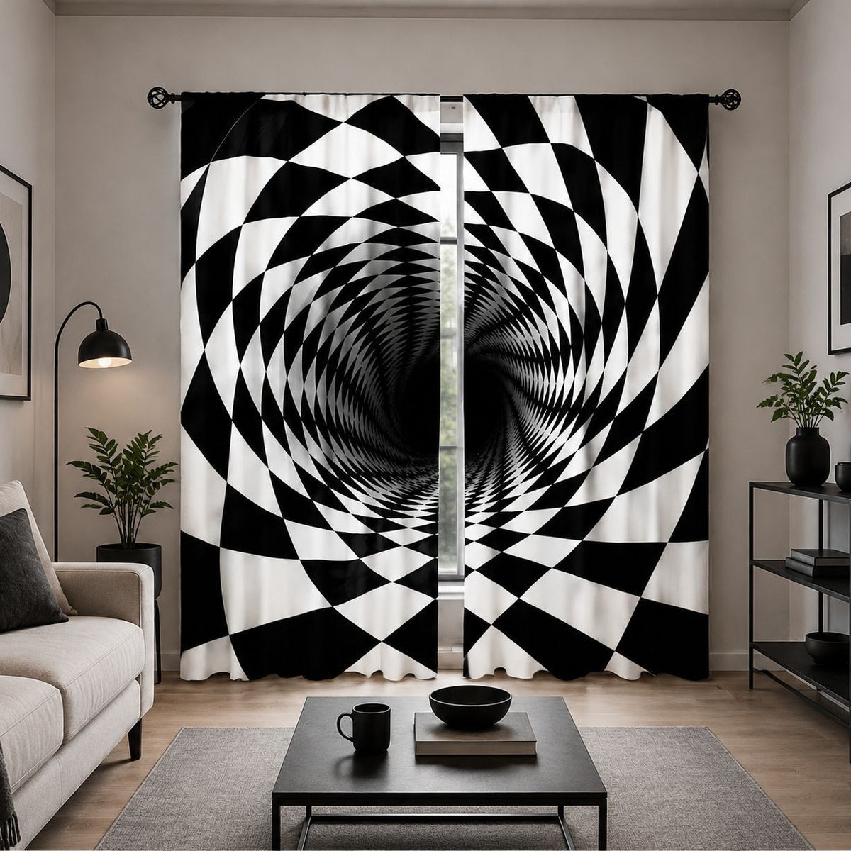 Abstract gemusterte Fenster Gardinen