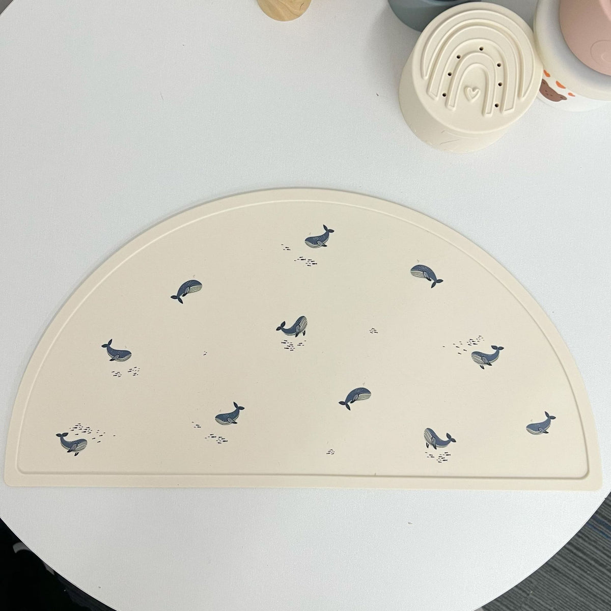 Halb-Runde Silikon Kinder-Tischmatte mit Raketen-Druck