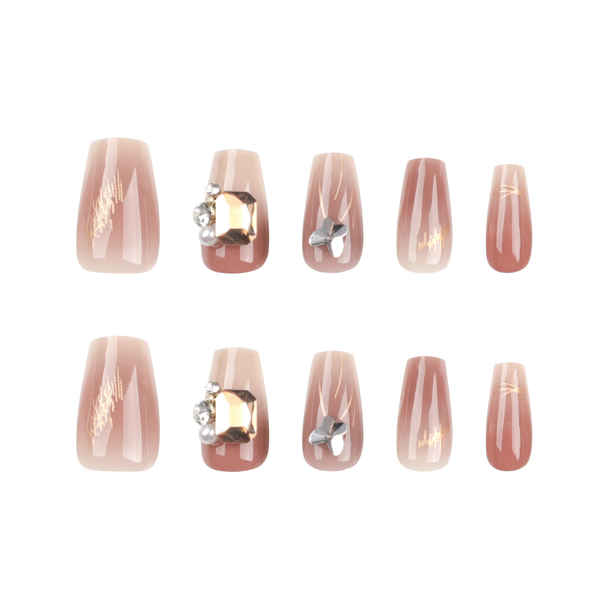 Künstliche Nagelkunst mit eleganten Schmuckakzenten Brehn