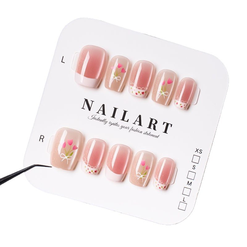 Blumenmuster Press-On Nagelset Brehn