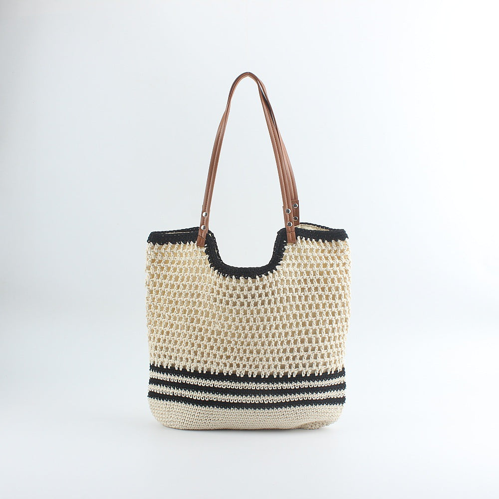 Handgefertigte Designer-Strandtasche mit Robusten Ledergriffen Brehn