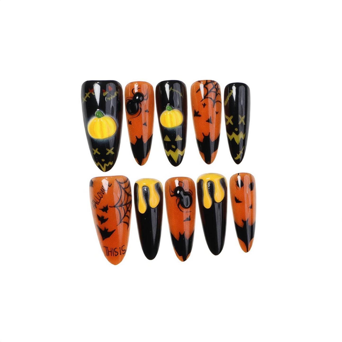 Halloween-Themen Künstliche Press-On Nagel Set Brehn