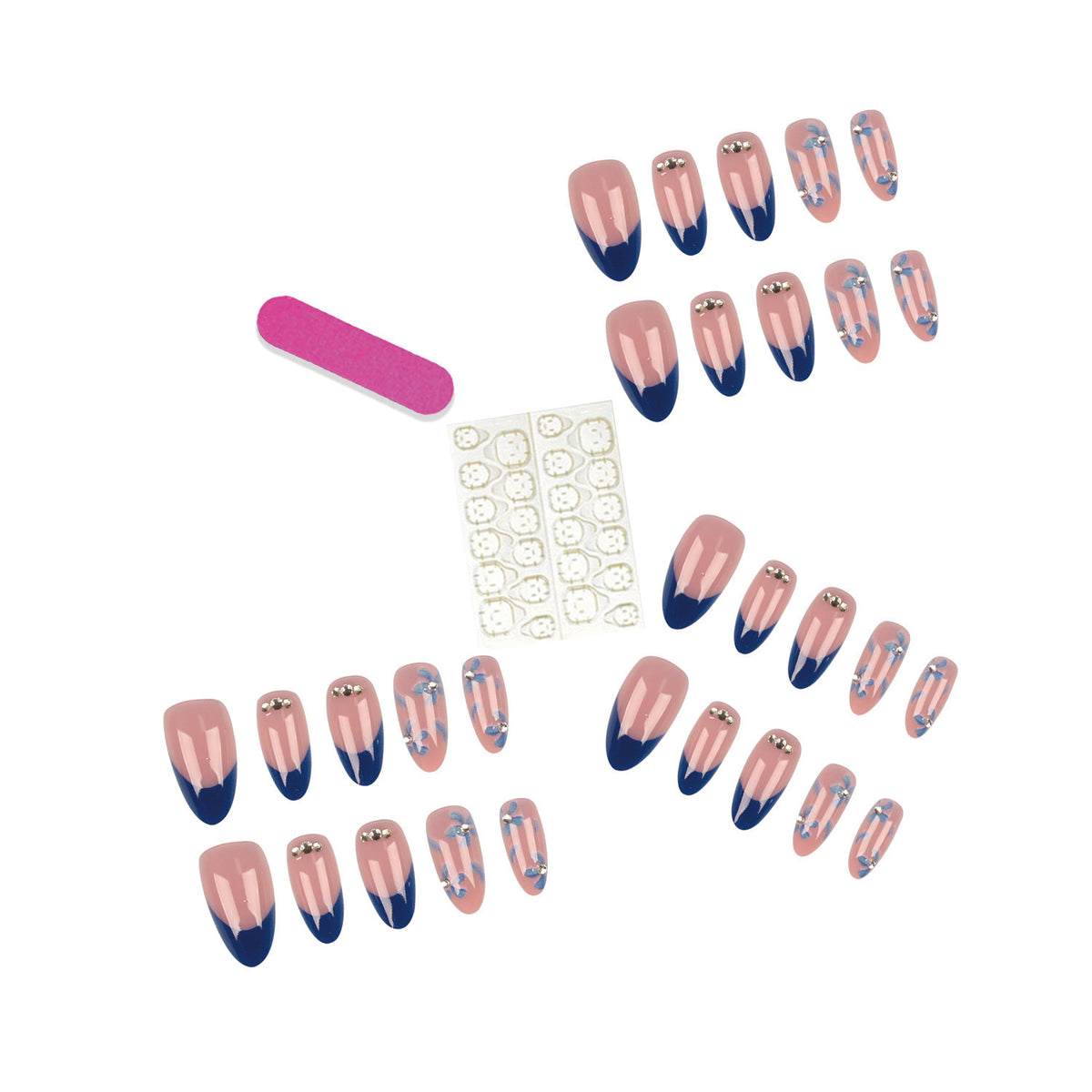 Premium Press-On Nail Tips Set mit Zubehör