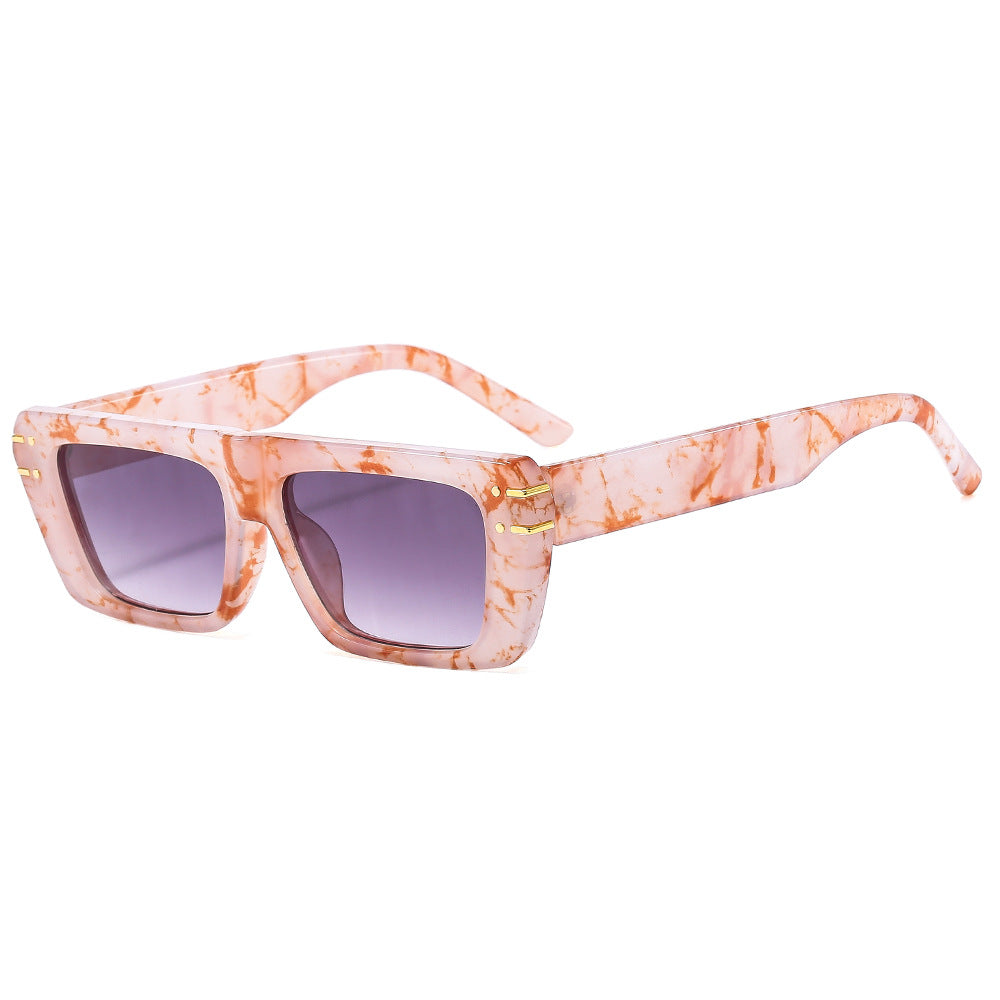Damen modische quadratische Sonnenbrille mit glänzenden Akzenten Brehn