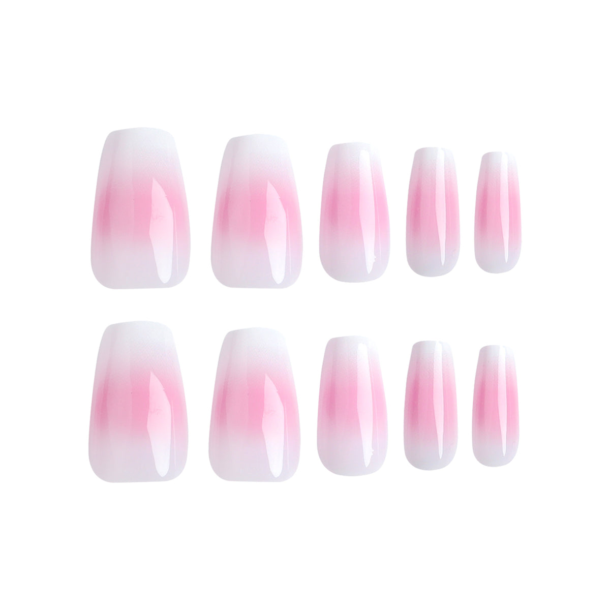 Kunstvolle Nagelverlängerungen mit zartem Ombre-Effekt Brehn