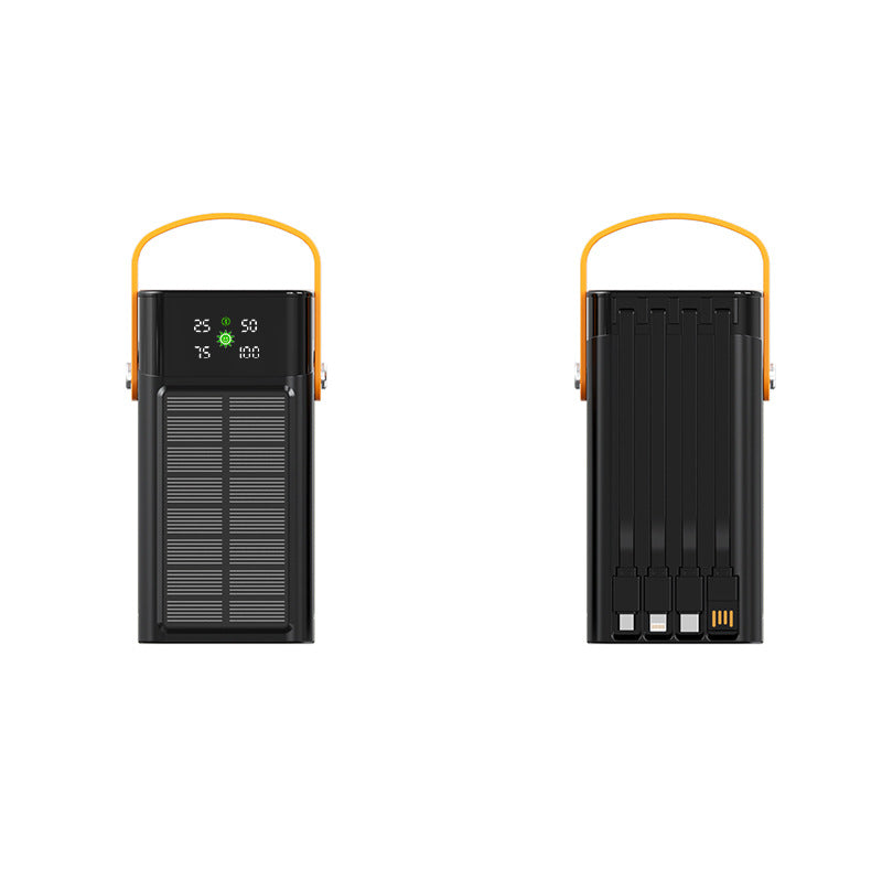 Tragbare Solar-Powerbank mit Integrierter Led-Anzeige und Multifunktionalem Ladekabel Brehn