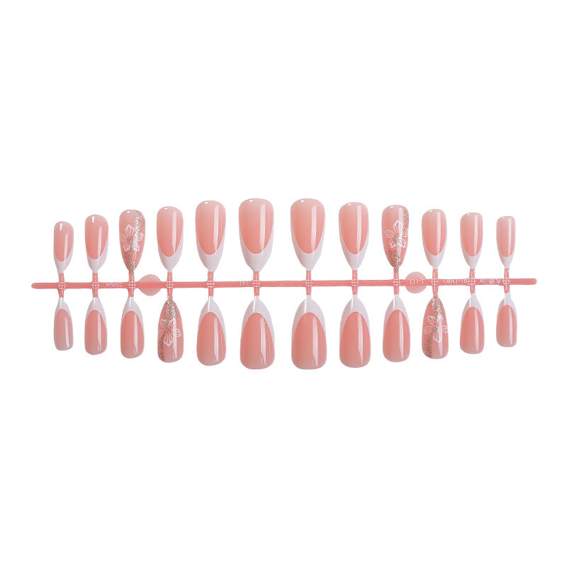 Elegantes floral gestaltetes Press-On Nagelset Brehn