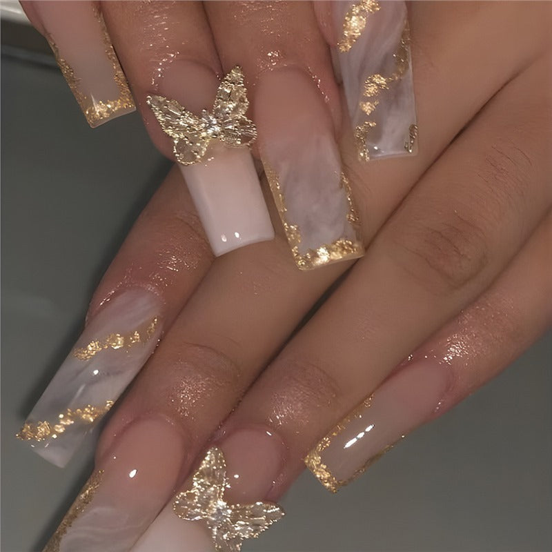 Künstlerische Marmor-Effekt Druck-Nagelverlängerungen Brehn