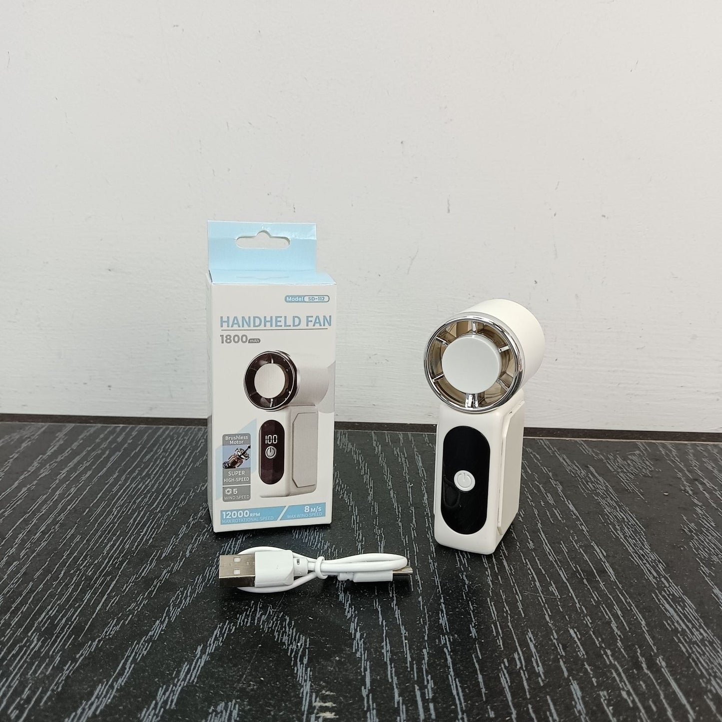 Unisex Tragbarer Handventilator mit digitaler Geschwindigkeitsanzeige Brehn
