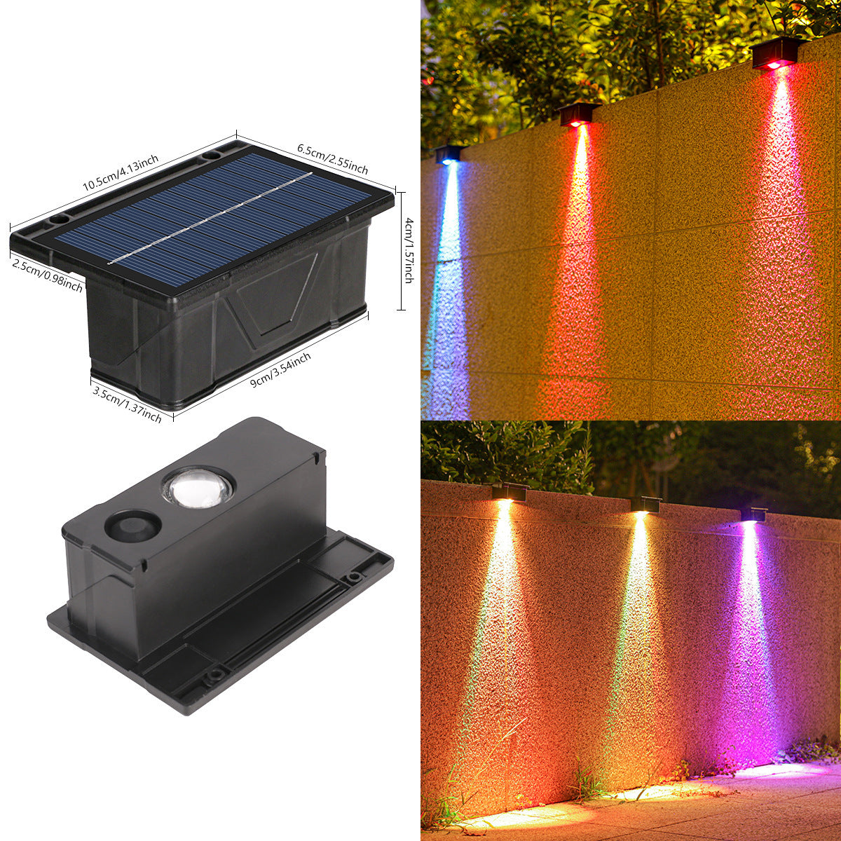 Outdoor Solar RGB Wandmontierte Akzentlichter mit Dual-Strahl Waterproof Design Brehn