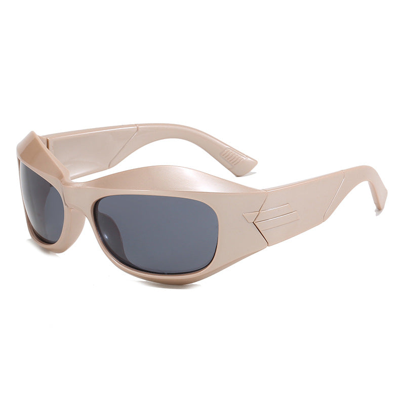Damen Retro-Sonnenbrille im trendigen Schilddesign Brehn