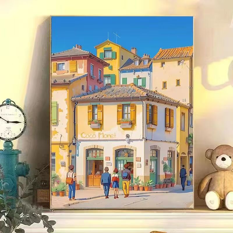 Bunte städtische Landschaft Wandkunst Brehn