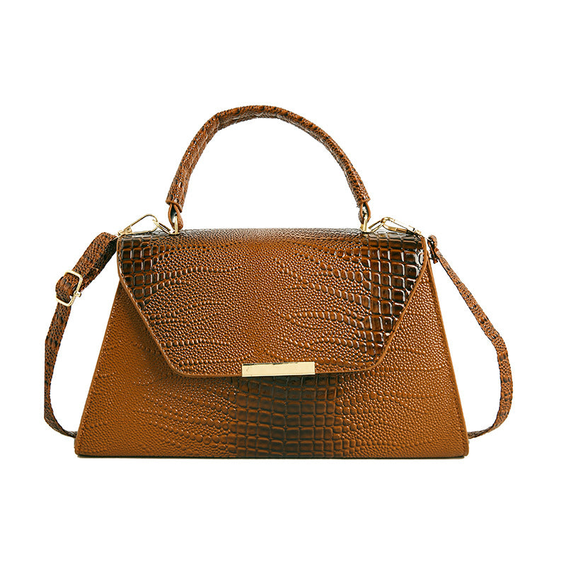 Strukturierte Leder Schultertasche