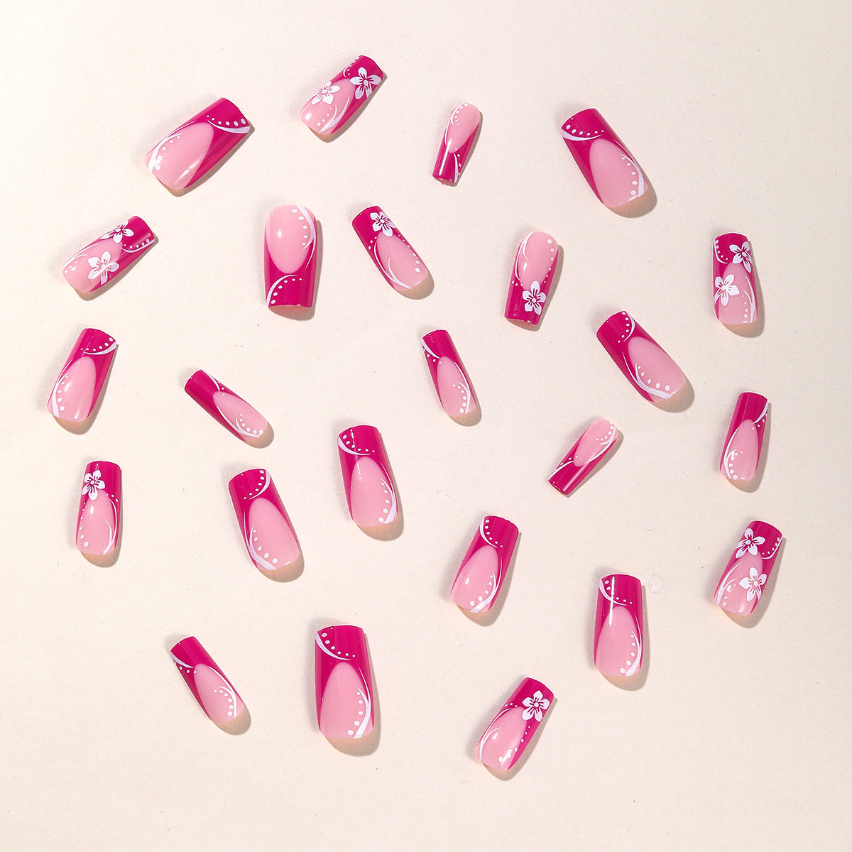 Dekorative French Tip Acryl Nagelkunst Brehn