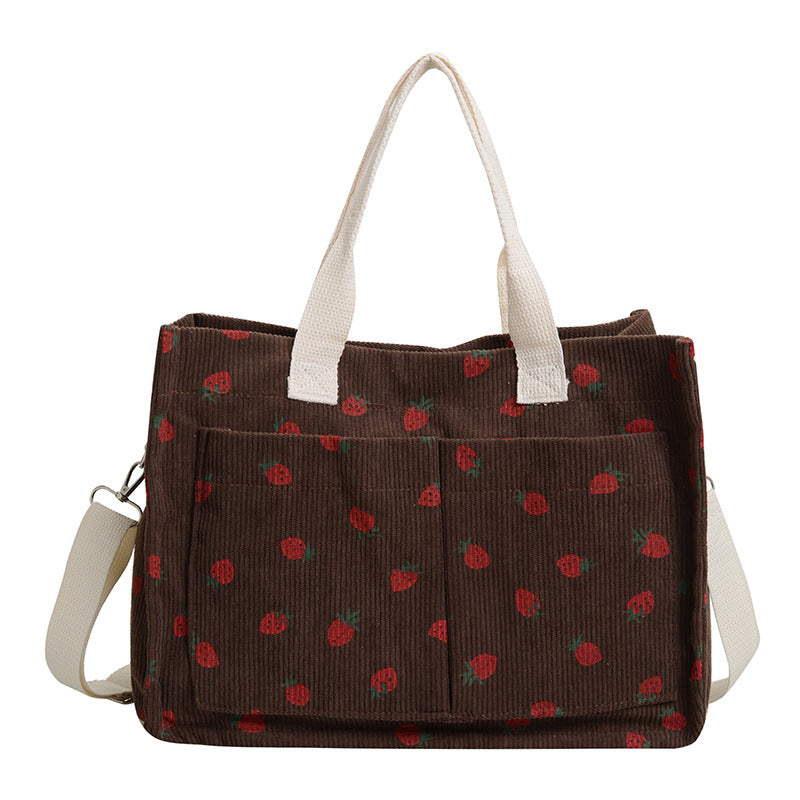 WoStylish Multi-Taschen Erdbeerprint Canvas Tragetasche Brehn